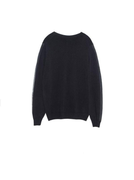 Вязаный джемпер с прозрачной отделкой по рукавам LDK 058