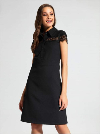 Платье приталенного силуэта с фактурным кружевом LPL 1038 || Плаття жін. CE LPL 1038, р.164-84-90, black