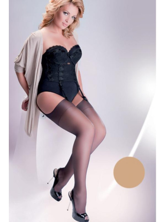 Чулки Gabriella Calze Cher 15 den plus size под пояс  Телесный