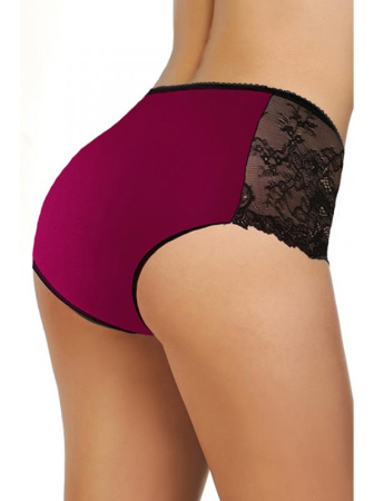 Полные трусики ORO Eleonora 2210 Бургундово-черный