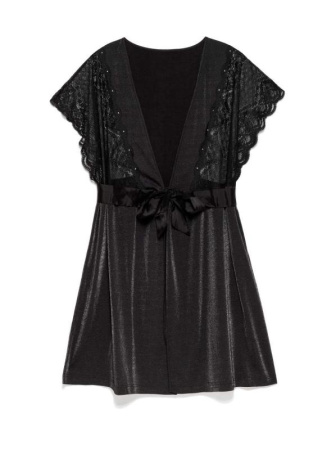 Халат с кружевом и кристаллами Swarovski LHW 1086 || Халат жін. CE SWAROWSKI LHW 1086, р.170-84-90, royal black