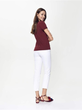 Хлопковая футболка с отложными манжетами LD 926 || Джемпер жін. CE LD 926, р.170-92, windsor wine