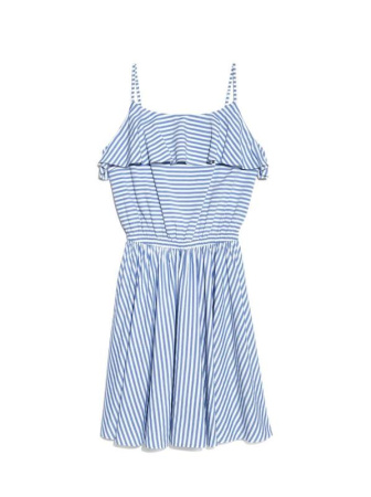 Ультрамодное платье в полоску на тонких бретелях LPL 911 || Плаття жін. CE LPL 911, р.170-92-98, white-coral