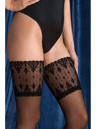 Чулки Gabriella Atria 20 den с самоудерживающимся кружевом (14 см)  Черный