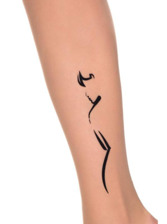 Колготки с тату-рисунком FEMME, р.3, Bronz || Колготки с тату-рисунком FEMME, р.3, Bronz