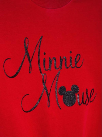 Хлопковый свитшот с мерцающей надписью Disney DD 970 || Джемпер дів. CE DISNEY DD 970, р.134,140-72, risky red
