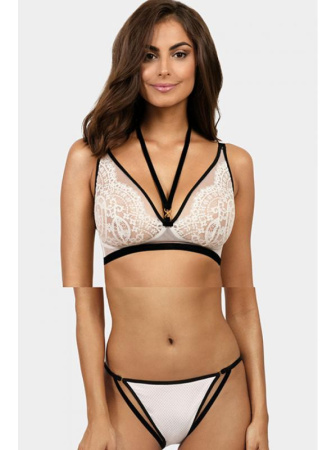 Комплект Ewa Bien Blanche - бюстгальтер с мягкой чашкой без косточек B920 и бразилианки C500 Экри-черный