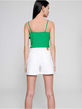 Легкий топ из вискозы в рубчик на тонких бретелях LD 1121 || Джемпер жін. CE LD 1121, р.170-104, green garden