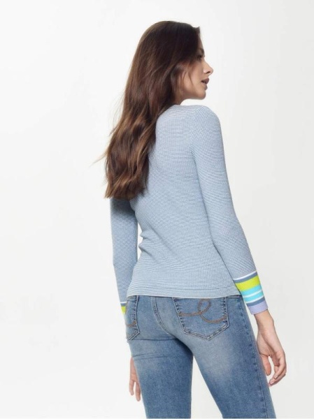 Ультрамодный джемпер с контрастными манжетами LDK 046