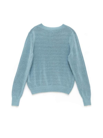 Вязаный джемпер с ажурным узором из легкой пряжи с хлопком LDK 095 || Джемпер жін. CE LDK095 19С-137СП, р.170-88, grey-blue