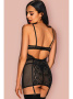 Комплект Obsessive Basitta chemise Черный