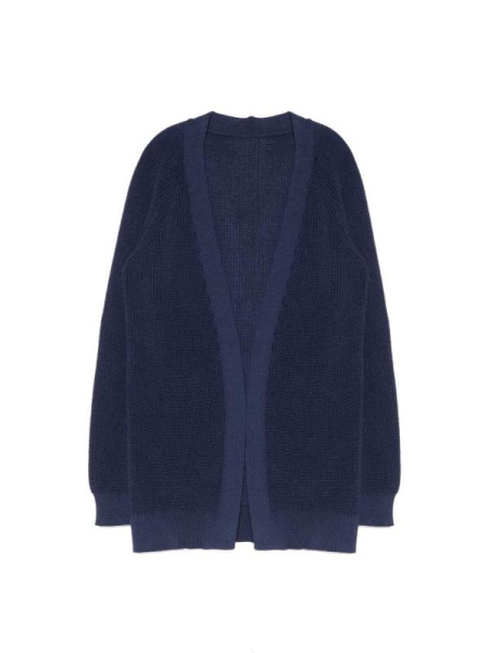 Удлиненный кардиган из итальянской пряжи с вискозой и хлопком LDK 076