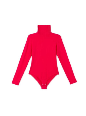 Классическая водолазка-боди в рубчик 823 || Боді жін. CE LBD 823, р.170-96-102, red