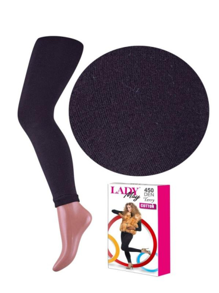 Леггинсы женские махровые LADY MAY Cotton Terry 450 leggins, 2, Черный Леггинсы женские махровые LADY MAY Cotton Terry 450 leggins, 2, Черный