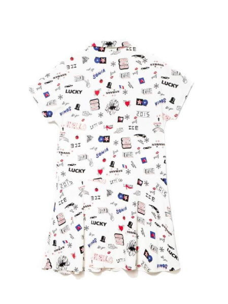 Легкое платье-рубашка с яркими рисунками LPL 889