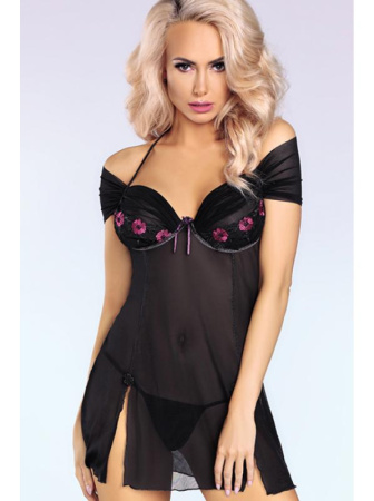 Комплект LivCo Corsetti Kastalia Черно-розовый