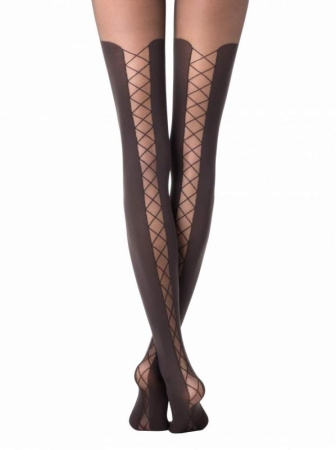 Колготки с имитацией гольфинов со шнуровкой сзади POEMA Lycra, р.4, Grafit