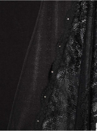 Халат с кружевом и кристаллами Swarovski LHW 1086 || Халат жін. CE SWAROWSKI LHW 1086, р.170-84-90, royal black