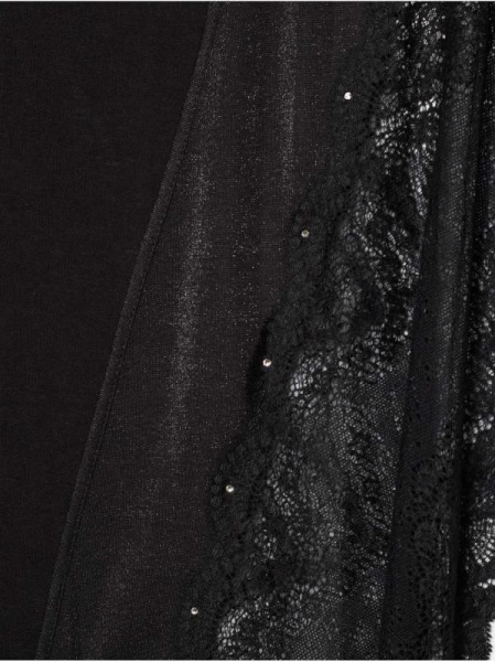 Халат с кружевом и кристаллами Swarovski LHW 1086