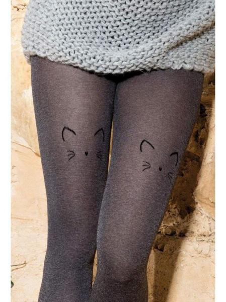 Фантазийные колготки Gatta Colette Cat W02, 4, nero melange(черный меланж) Фантазийные колготки Gatta Colette Cat W02, 4, nero melange(черный меланж)