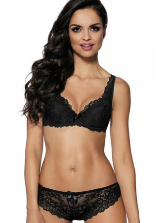 Комплект Mat Carmela - бюстгальтер балконет M-053/22 и бразилианки F-053/54/2 Черный
