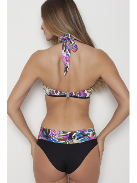 Комплект Samanta Hawaii - верх от купальника - Бюстгальтер-балконет A351 и плавки - Бикини M300 Черный с рисунком