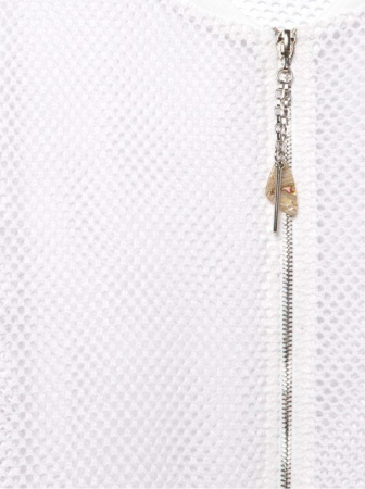 Белый фактурный бомбер в сеточку на молнии LJ 1133 || Жакет жін. CE LJ 1133, р.170-100-106, white