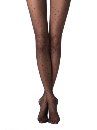Колготки в горошек DOTS Lycra, р.5, Nero