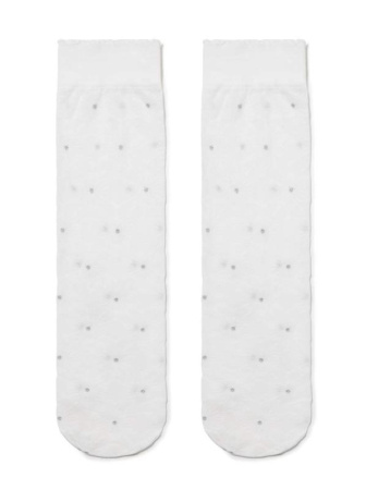 Гольфы с люрексом и снежинками Disney Frozen 20 || Напівпанчохи дит. нарядні CE DISNEY 18С-173СПМ, р.18, Bianco