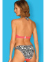 Купальник раздельный Obsessive Bahamya - бюст с мягкой чашкой и бразилианки Кораллово-черно-белый