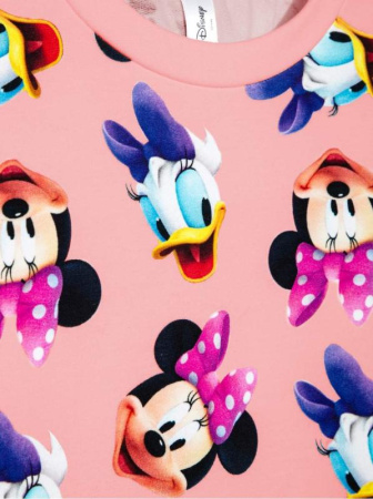 Хлопковый свитшот с ярким принтом Disney 967 || Джемпер дів. CE DISNEY DD 967, р.104,110-56, pink friends