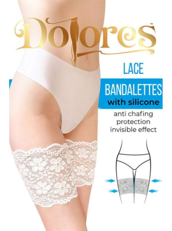 Защитная кружевная полоса DOLORES Lace Bandalettes with silicone, 2XL, ecru(молочный)