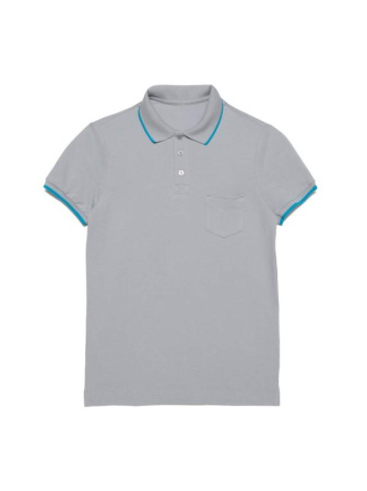 Футболка-поло с контрастной окантовкой MD 944 || Джемпер чол. DW MD 944, р.182-116, ash grey