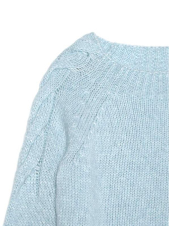 Вязаный джемпер с косами из объемной пряжи с шерстью и мохером LDK 077 || Джемпер жін. CE LDK077 19С-37СП, р.170-88, cream tan