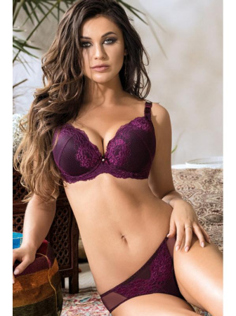 Комплект Dama Kier Fiore - бюстгальтер формованный и бразилианки Баклажан