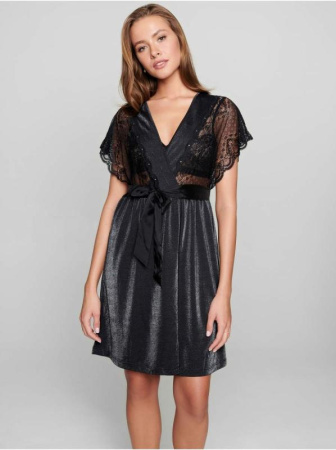 Халат с кружевом и кристаллами Swarovski LHW 1086