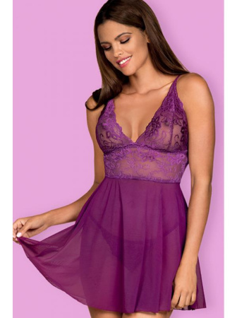 Комплект Obsessive Idillia babydoll  Фиолетовый