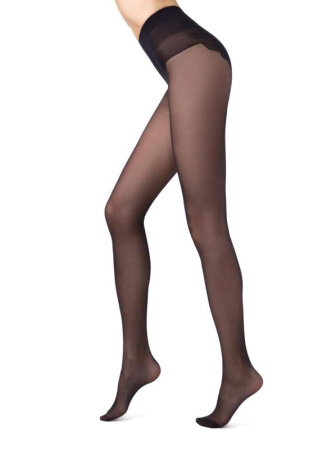 Колготки с имитацией ажурных трусиков BIKINI 20 Lycra, р.2, Nero