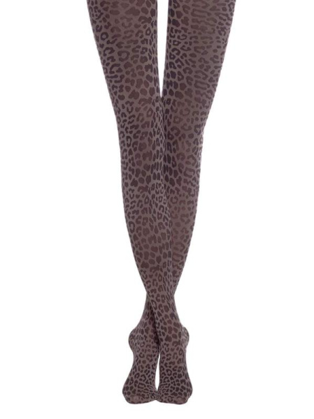 Колготки с леопардовым рисунком LEO Lycra, р.4, cacao Колготки с леопардовым рисунком LEO Lycra, р.4, cacao
