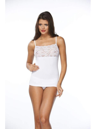 Майка женская на тонких бретельках с кружевом Sevim Арт: 453, 2XL, Бежевый