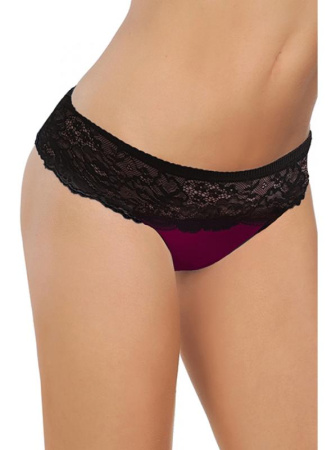 Полные трусики ORO Beatricia 2205 Бургундово-черный