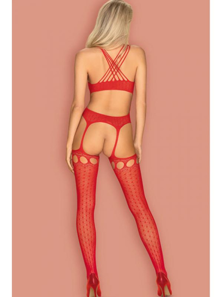 Комбинезон-сетка Obsessive G313 Красный