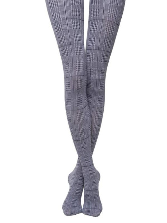 Колготки ConteLINE с геометрическим рисунком &quot;клетка&quot; Lycra, р.4, grey