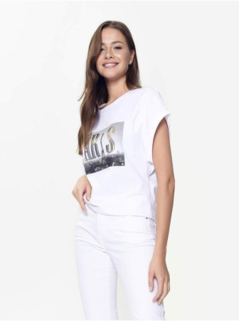 Хлопковая футболка с металлическим принтом LD 924 || Джемпер жін. CE LD 924, р.170-92, white
