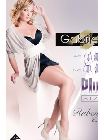 Колготки Gabriella Rubensa 20 den plus size с уплотненными трусиками Телесный
