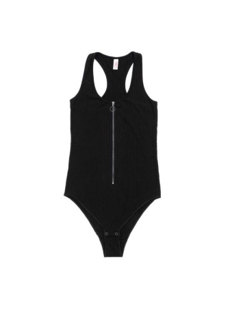 Боди в рубчик с застежкой на молнию LBD 1134 || Боді жін. CE LBD 1134, р.170-92-98, black