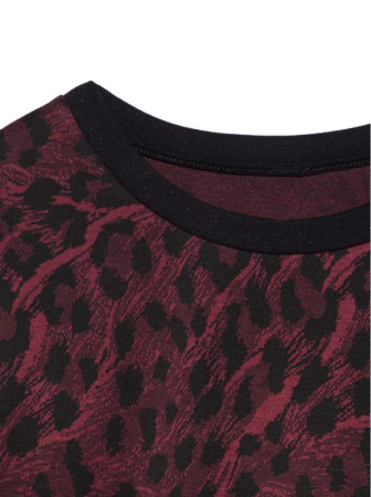 Свитшот c леопардовым рисунком LD 1054 || Джемпер жін. CE LD 1054, р.170-84, bordo leo