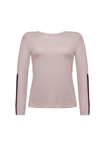 Фактурный джемпер со вставками из эко-кожи LD 607