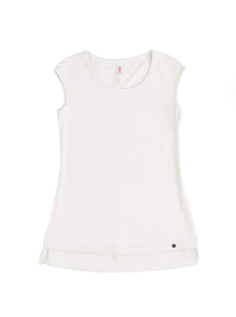 Футболка со вставкой из легкого шифона LD 715 || ВТЖ Джемпер жін. CE LD 715, р.170-92, молочний