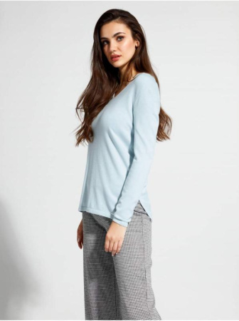 Удлиненный вязаный пуловер с разрезами по бокам LDK 056